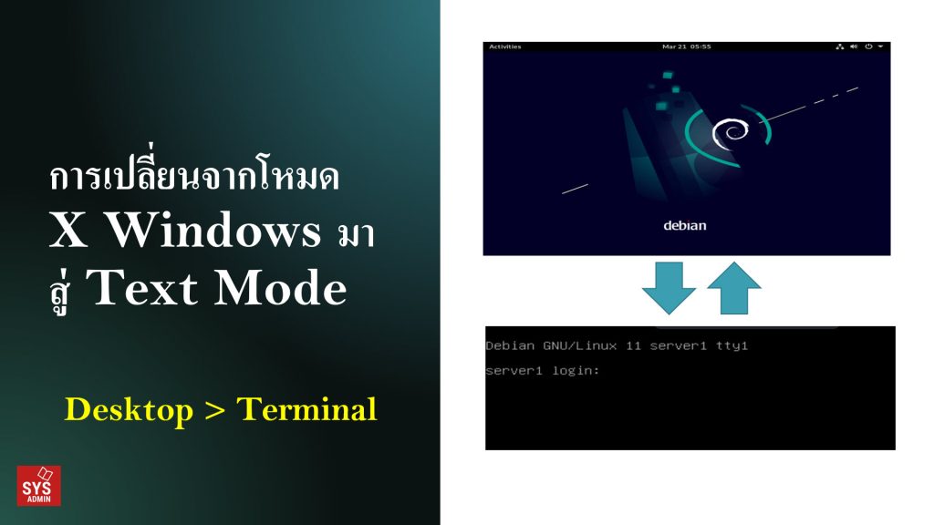 การเปลี่ยนจากโหมด X Windows มาสู่ Text Mode