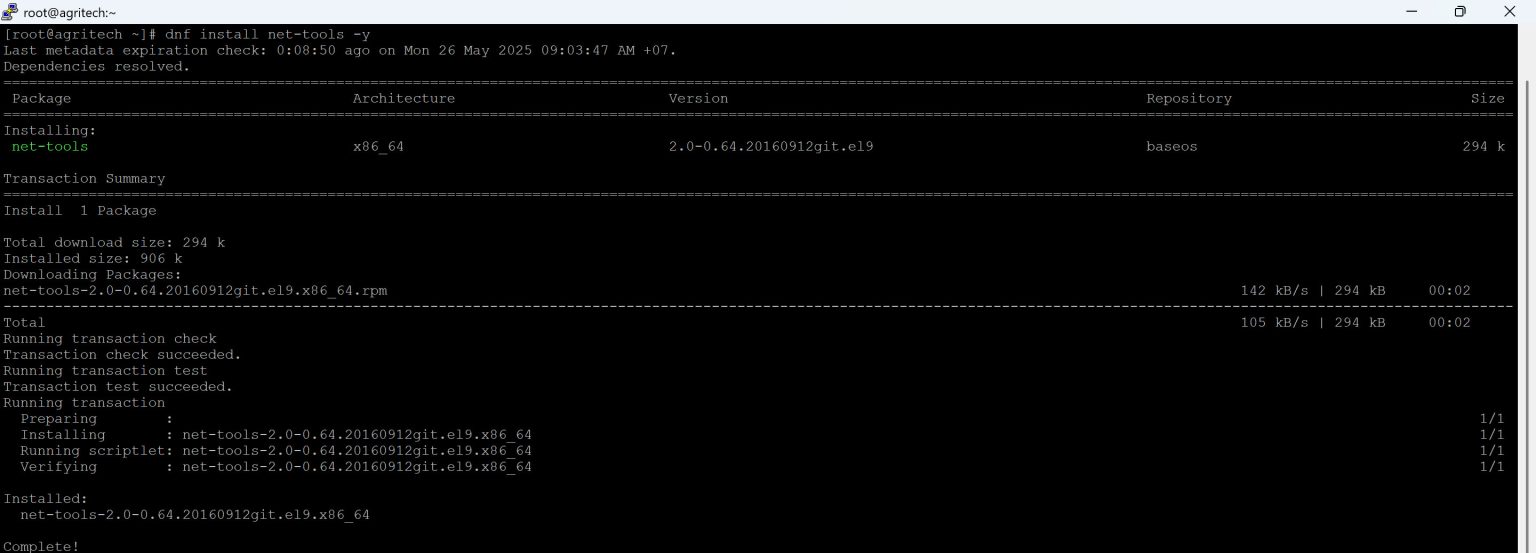 การติดตั้งคำสั่ง ifconfig บน Rocky Linux – SYSADMIN KNOWLEDGE