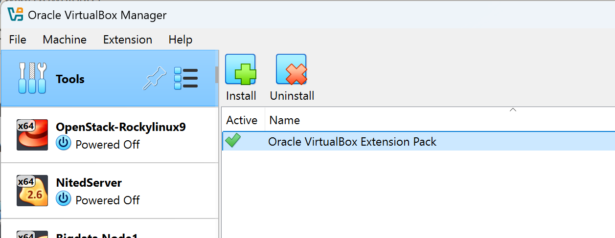 VirtualBox Extension Pack (เพิ่มความสามารถ VirtualBox)