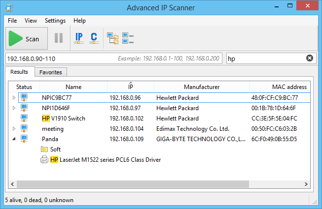 Advanced IP Scanner 2.5 (for windows)