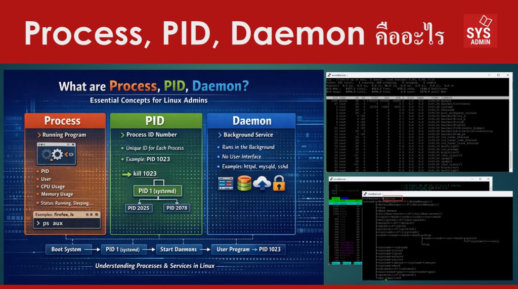 Process, PID, Daemon คืออะไร