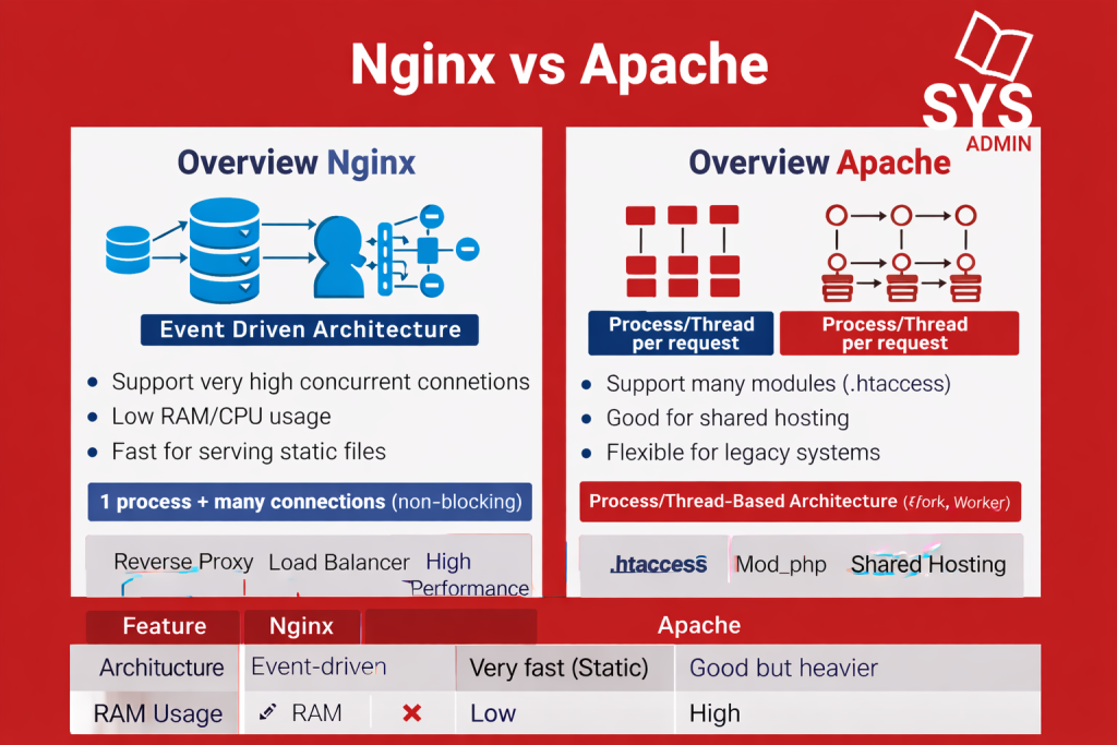 Nginx vs Apache ต่างกันอย่างไร