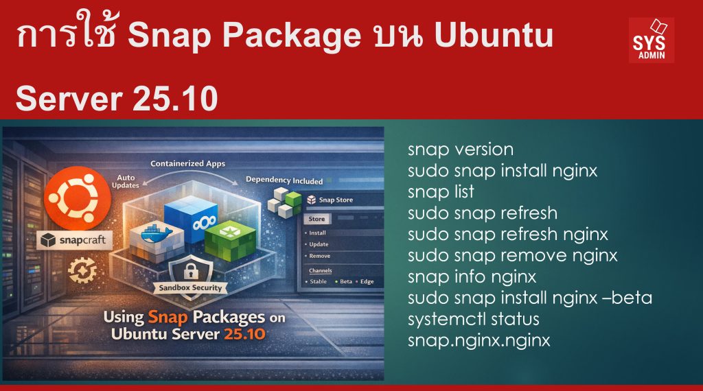 การใช้ Snap Package บน Ubuntu Server 25.10