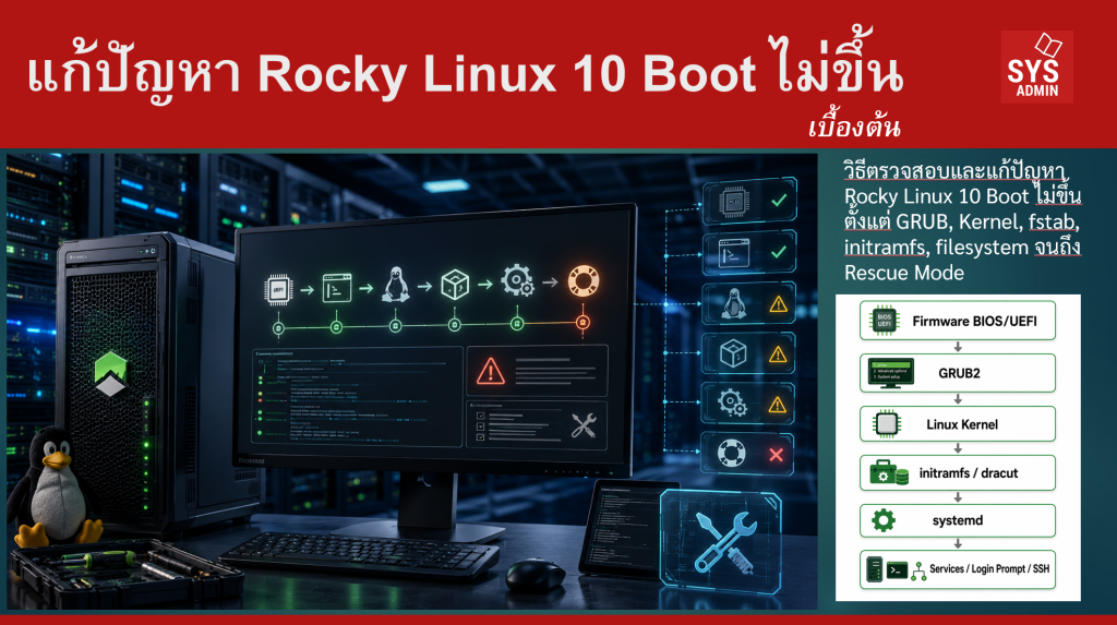 แก้ปัญหา Rocky Linux 10 Boot ไม่ขึ้น