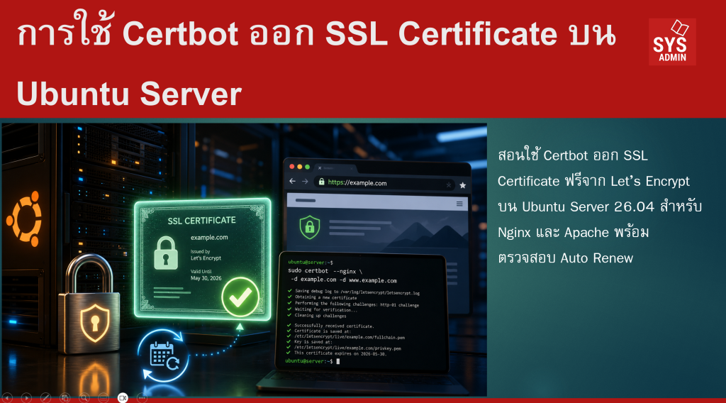 การใช้ Certbot ออก SSL Certificate บน Ubuntu