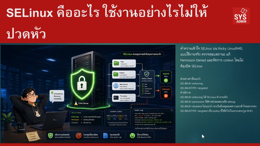 SELinux คืออะไร ใช้งานอย่างไรไม่ให้ปวดหัว
