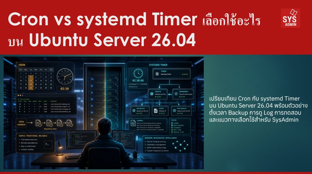 Cron vs systemd Timer เลือกใช้อะไรบน Ubuntu Server 26.04